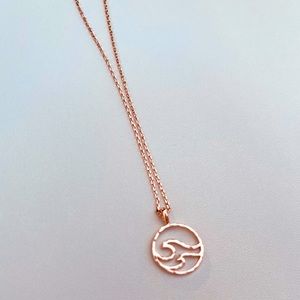 Rose gold wave pendant necklace